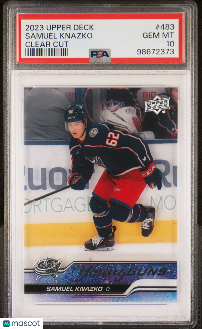 2023 Upper Deck Samuel Knazko #483 Clear Cut Young Guns PSA 10