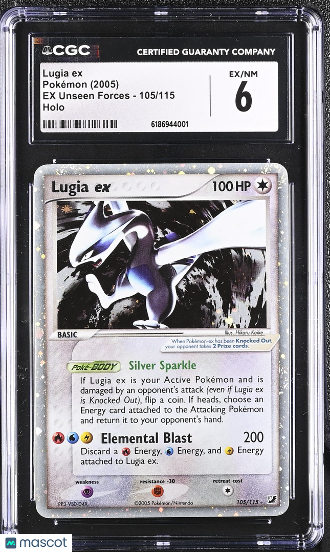 2005 Pokemon EX Unseen Forces Lugia ex CGC 6 #105/115