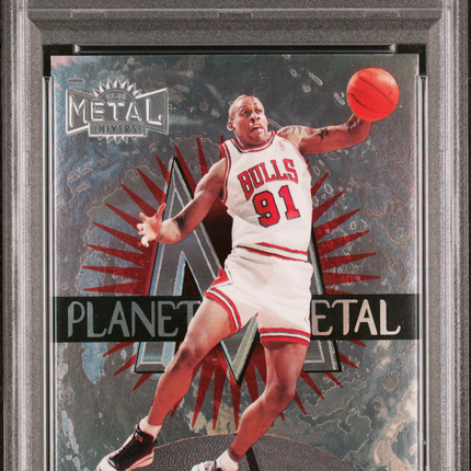1997 Metal Universe Planet Metal Dennis Rodman #10 PSA 8