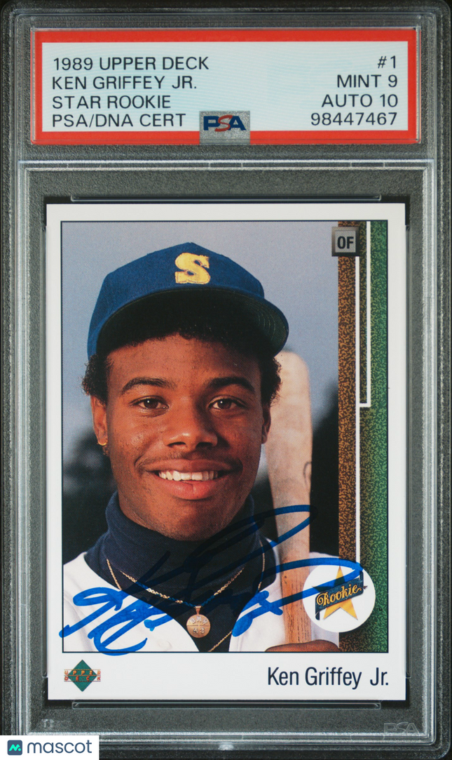 1989 Upper Deck Ken Griffey JR. #1 Star Rookie PSA 9 Auto 10
