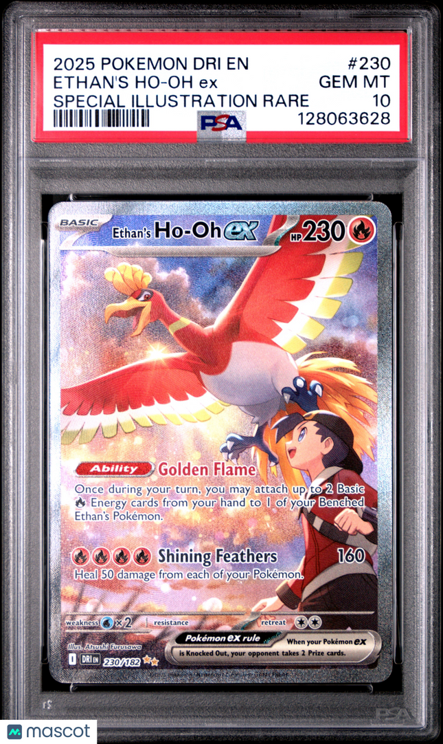 2025 Pokemon Destined Rivals Ethan's Ho-Oh EX SIR PSA 10 #230