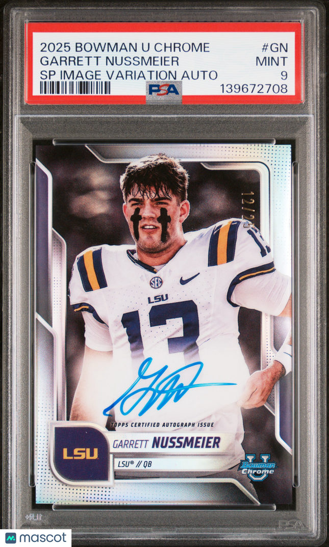 2025 Bowman Chrome SP Image Variations Garrett Nussmeier #GN PSA 9 Auto /25