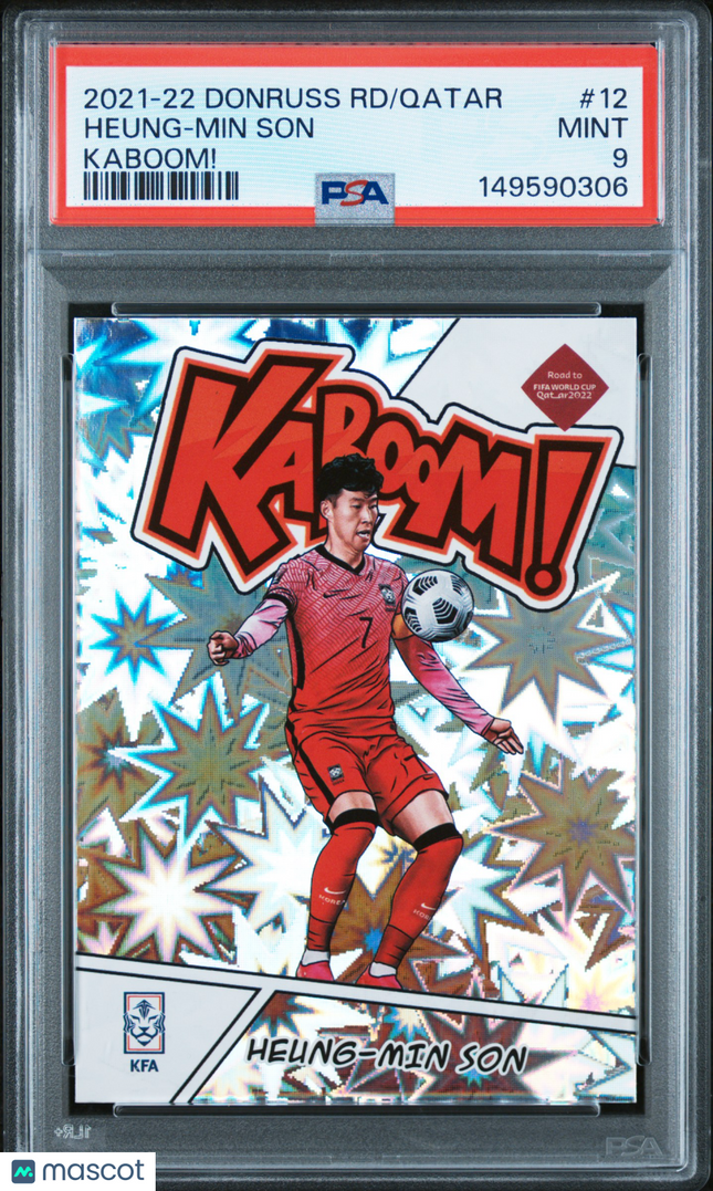 2021 Panini Donruss Road To Qatar Kaboom! Heung-Min Son #12 PSA 9