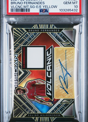 2021 Panini Obsidian Volcanic Relic Auto Bruno Fernandes Yellow PSA 10  /10