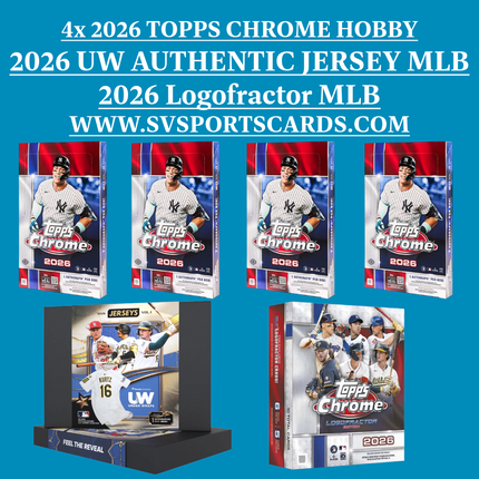 4x 2026 Topps Chrome Hobby / 1x 2026 Logofractor MLB / 1x UW Fanatics 2026 Authentic Autographed Baseball Jerseys Vol 1 PYT BREAK (Copy)