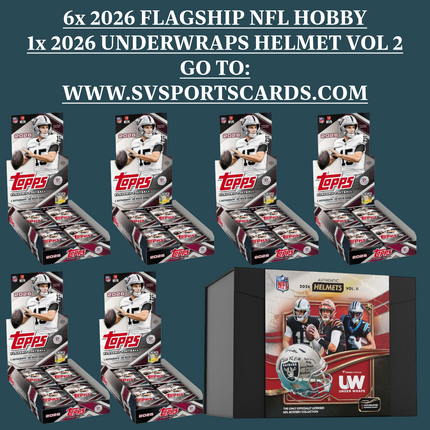 HALF CASE (6x) 2026 Topps Flagship Hobby / 1x UW 2026 Fanatics Authentic Helmets Vol 2 BREAK #4