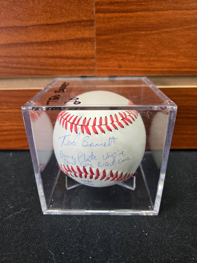 MEM Ted Barrett Signed Baseball