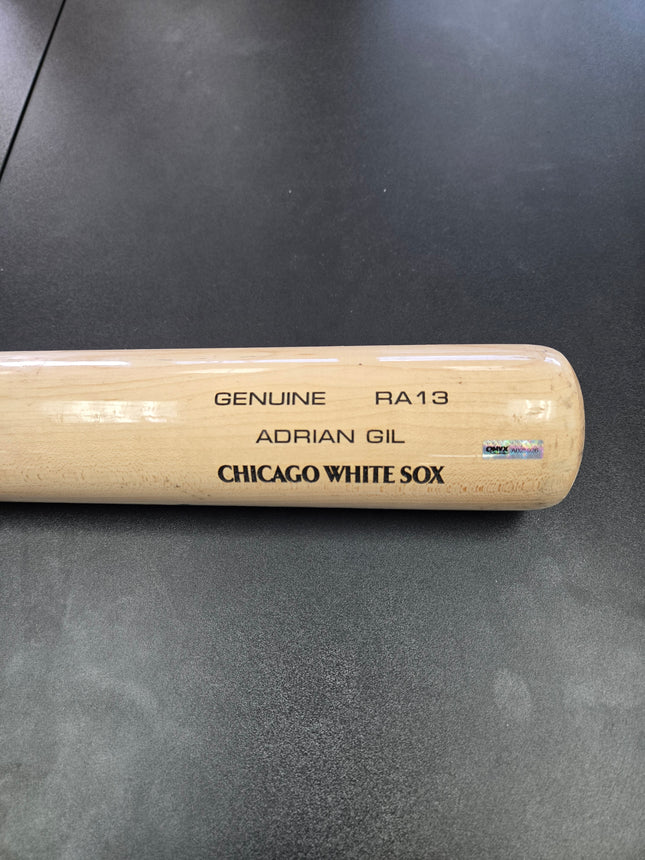 MEM Adrian Gil Signed Bat White Sox Game Used
