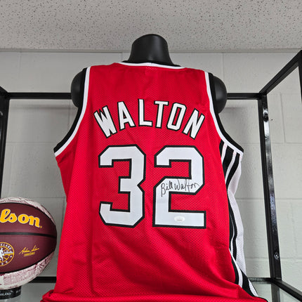 MEM Bill Walton Signed Autographed Portland Red Jersey COA HOF