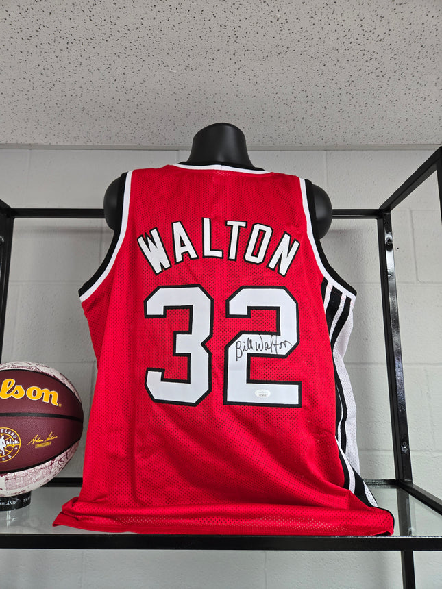 MEM Bill Walton Signed Autographed Portland Red Jersey COA HOF