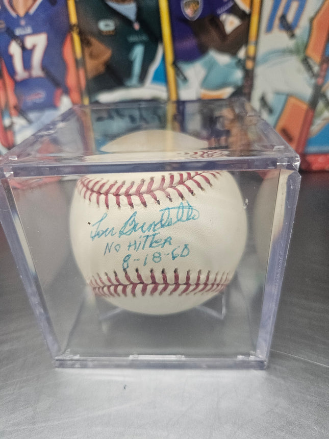 MEM Lou Burdette Signed Baseball