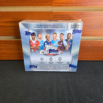 Soccer 2025-26 Topps UEFA Chrome Club Competitions Jumbo Box