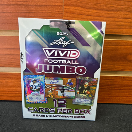 NFL 2025 Leaf Vivid Football Hobby Box Jumbo