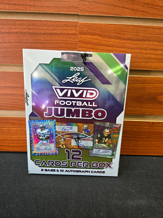 NFL 2025 Leaf Vivid Football Hobby Box Jumbo