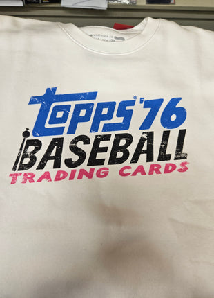 Topps Heritage White Baseball Crewneck Long Sleeve Sweater