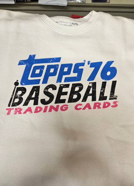 Topps Heritage White Baseball Crewneck Long Sleeve Sweater