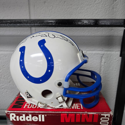 MEM Johnny Unitas Signed Colts Mini Helmet