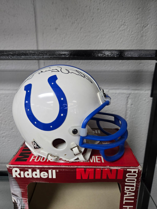 MEM Johnny Unitas Signed Colts Mini Helmet
