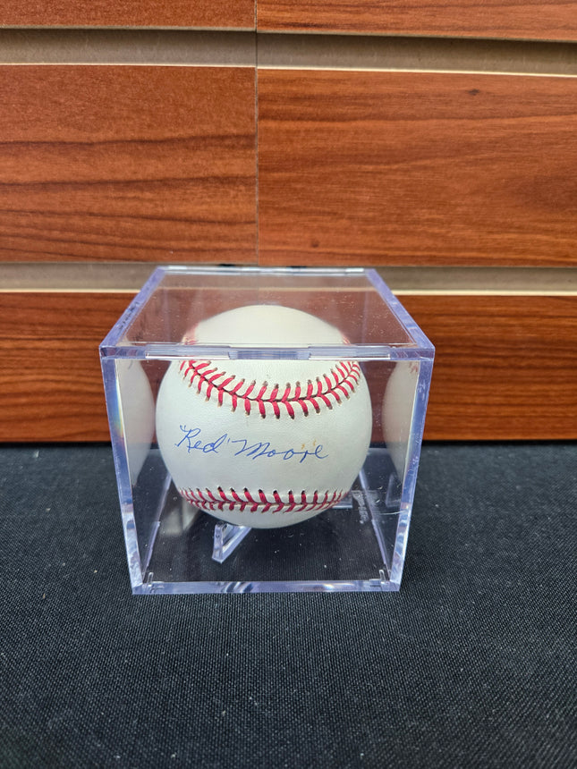 MEM Red Moore Signed Baseball