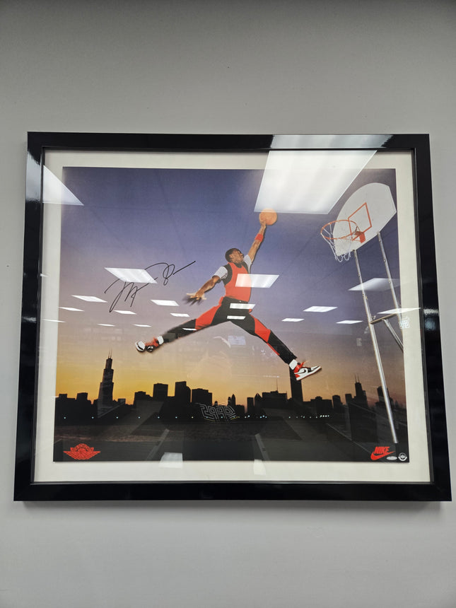 MEM Michael Jordan Upper Deck Autographed Framed Picture 37x42